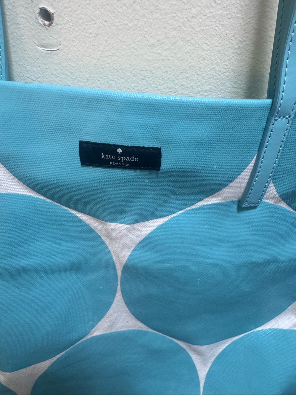 kate spade Aqua Dot Canvas Tote Bag - Picture 2 of 4